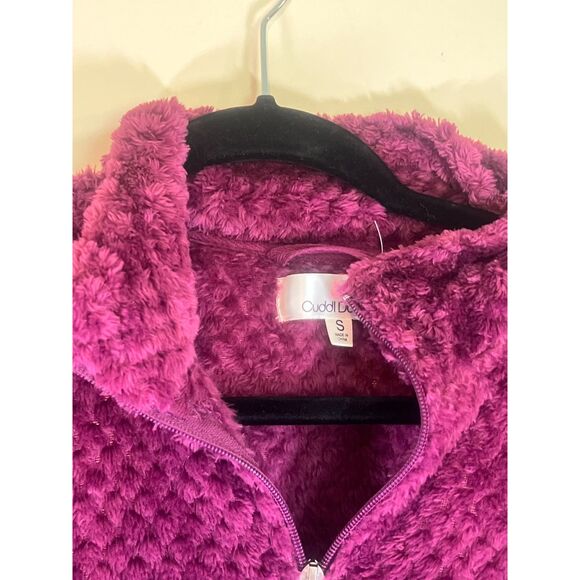 Women's Cuddl Duds Super Soft Textured Wine Zip Up Sweater - Size Small - Picture 5 of 5